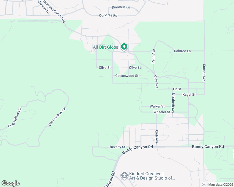 map of restaurants, bars, coffee shops, grocery stores, and more near 24186 Cottonwood Street in Menifee