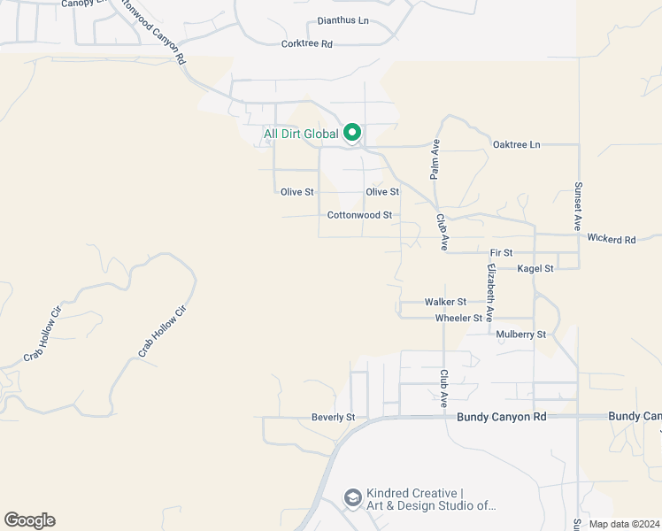 map of restaurants, bars, coffee shops, grocery stores, and more near Orange Street in Menifee