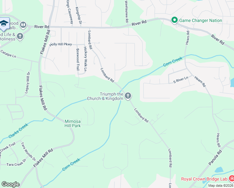 map of restaurants, bars, coffee shops, grocery stores, and more near 4592 Lombard Road in Ellenwood