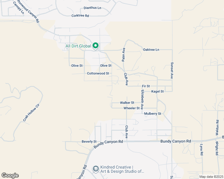 map of restaurants, bars, coffee shops, grocery stores, and more near Palm Avenue in Wildomar