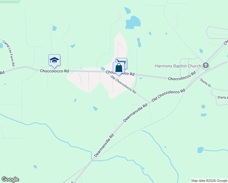 map of restaurants, bars, coffee shops, grocery stores, and more near 80 Old Choccolocco Road in Anniston