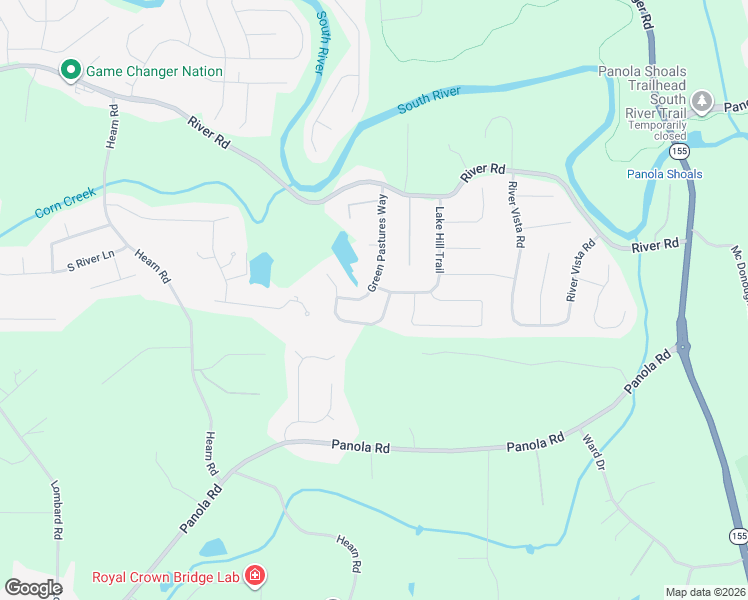 map of restaurants, bars, coffee shops, grocery stores, and more near 4420 Green Pastures Way in Ellenwood