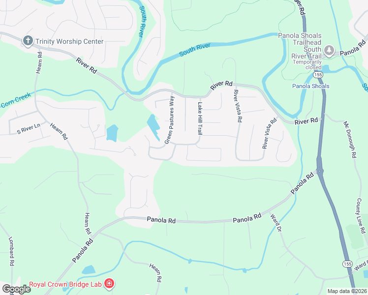 map of restaurants, bars, coffee shops, grocery stores, and more near 4501 Lake Hill Trail in Ellenwood