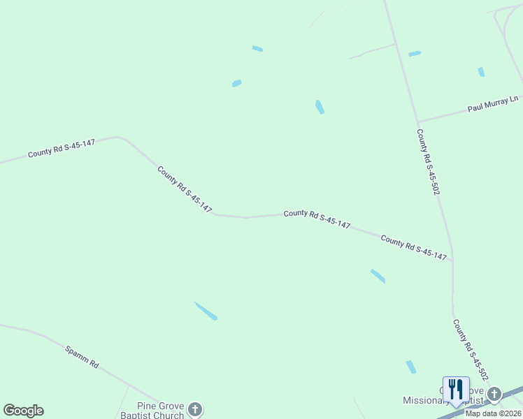 map of restaurants, bars, coffee shops, grocery stores, and more near 280 County Road S-45-147 in Salters