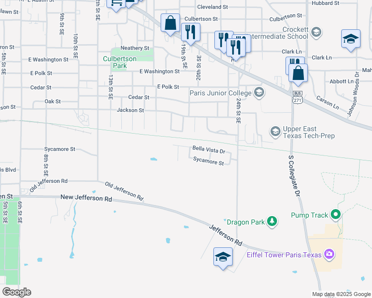 map of restaurants, bars, coffee shops, grocery stores, and more near 1315 18th Southeast in Paris