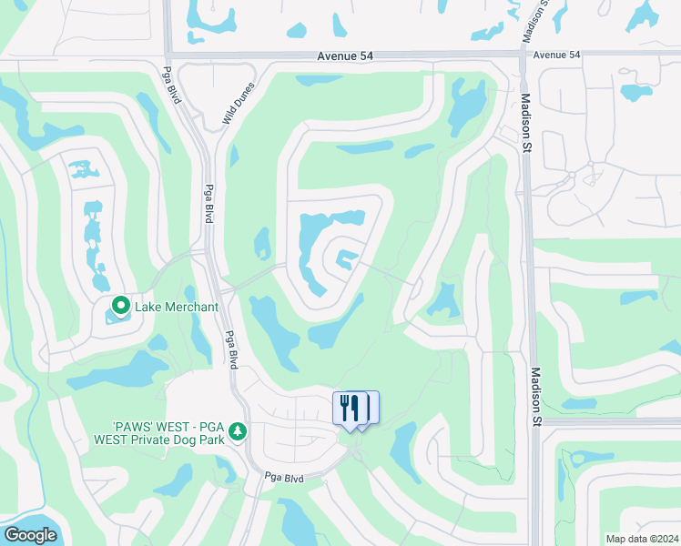 map of restaurants, bars, coffee shops, grocery stores, and more near 55770 Cherry Hills Drive in La Quinta