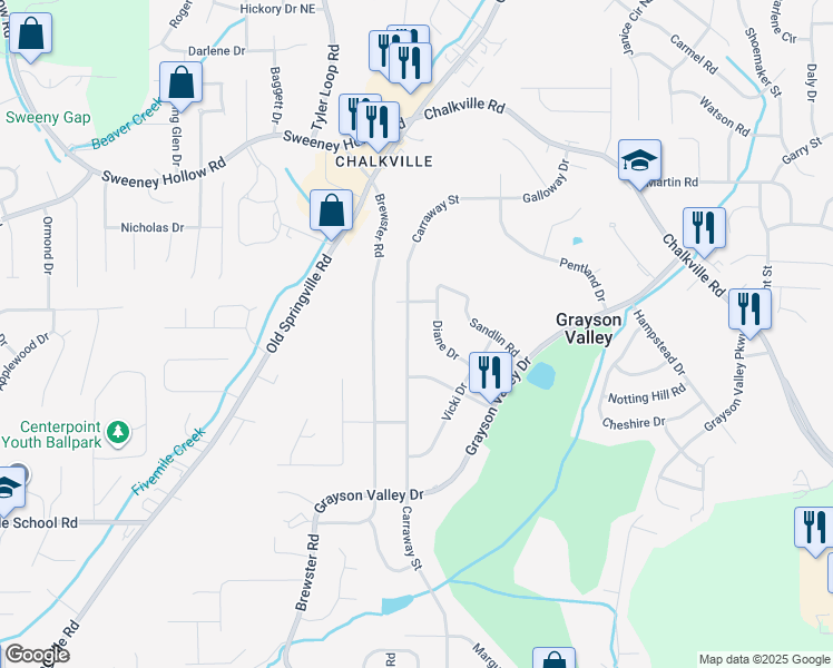 map of restaurants, bars, coffee shops, grocery stores, and more near 2217 Carraway Street in Birmingham