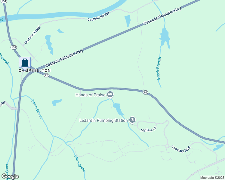 map of restaurants, bars, coffee shops, grocery stores, and more near Bethlehem Road in South Fulton