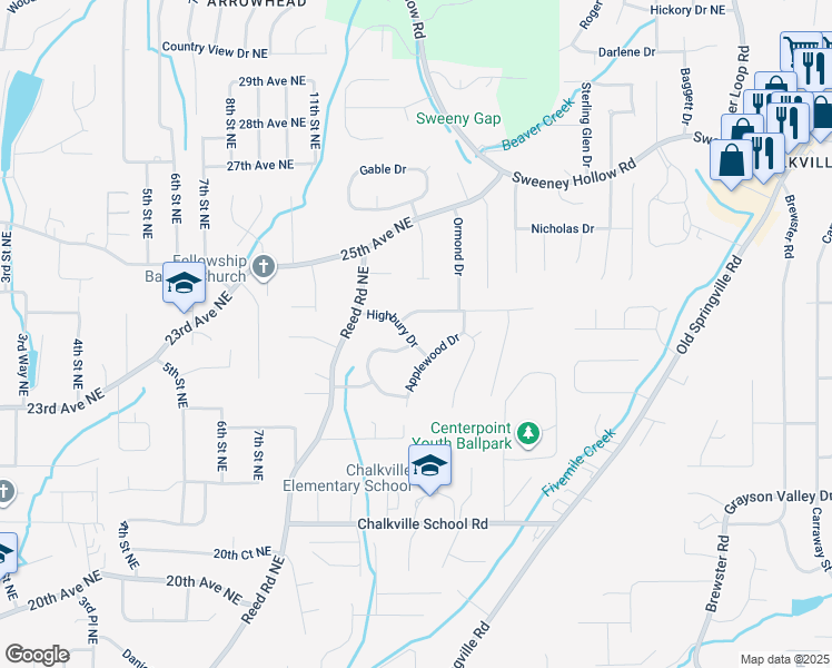map of restaurants, bars, coffee shops, grocery stores, and more near 908 Highbury Drive in Birmingham