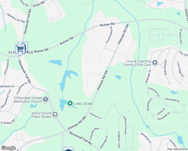 map of restaurants, bars, coffee shops, grocery stores, and more near 5940 Lynfield Drive Southwest in College Park