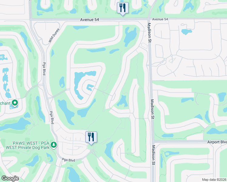 map of restaurants, bars, coffee shops, grocery stores, and more near 55161 Southern Hill in La Quinta
