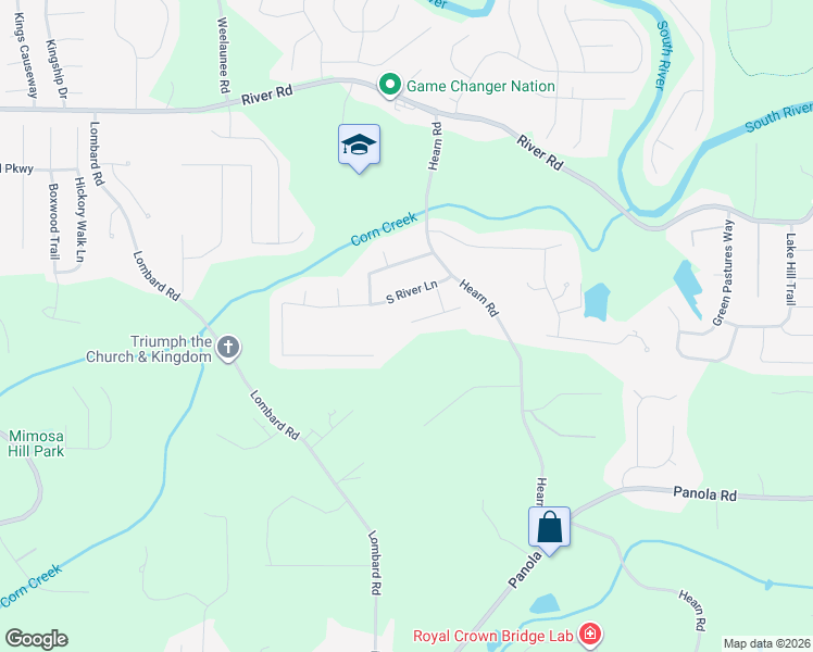 map of restaurants, bars, coffee shops, grocery stores, and more near 4528 South River Cove in Ellenwood