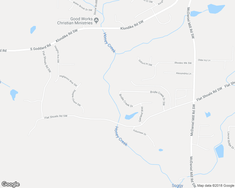 map of restaurants, bars, coffee shops, grocery stores, and more near 2903 Bridle Creek Drive in Conyers