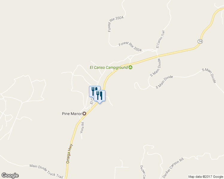 map of restaurants, bars, coffee shops, grocery stores, and more near 32522 Ortega Highway in Lake Elsinore