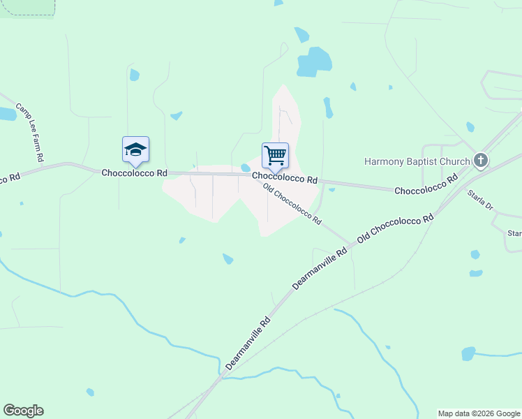 map of restaurants, bars, coffee shops, grocery stores, and more near 66 Old Choccolocco Road in Anniston