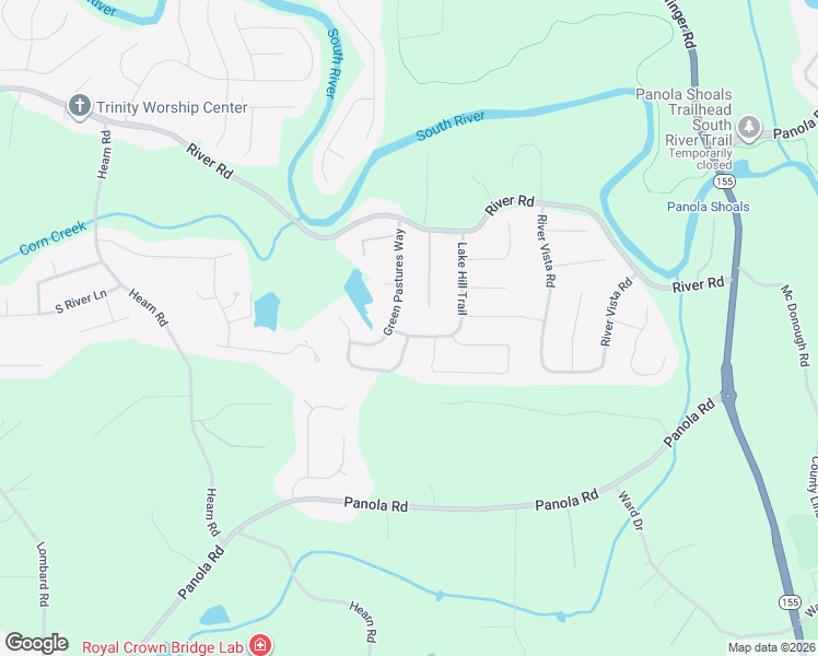 map of restaurants, bars, coffee shops, grocery stores, and more near 4501 Lake Hill Trail in Ellenwood
