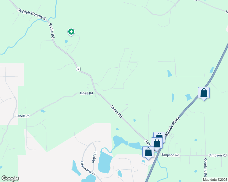 map of restaurants, bars, coffee shops, grocery stores, and more near 40 Cedar Lane in Odenville