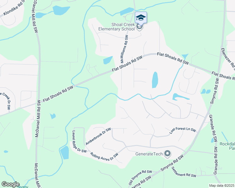 map of restaurants, bars, coffee shops, grocery stores, and more near 1519 Shoal Creek Drive Southwest in Conyers