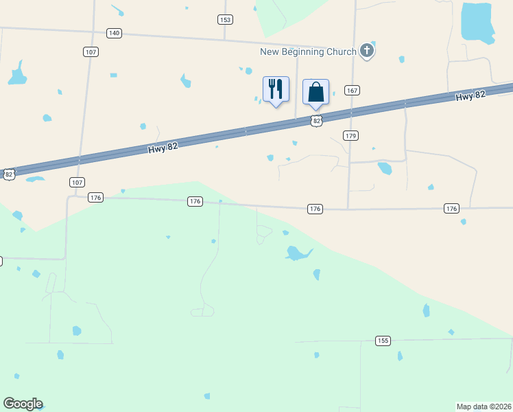 map of restaurants, bars, coffee shops, grocery stores, and more near 773 County Road 176 in Whitesboro