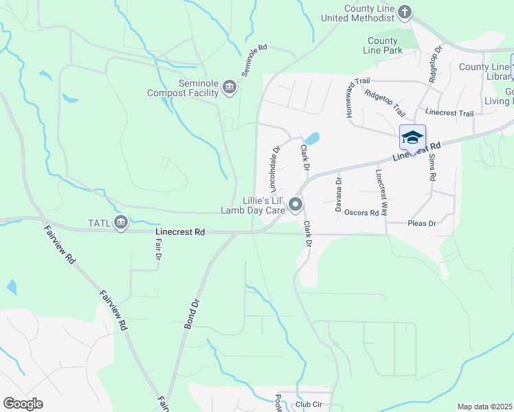 map of restaurants, bars, coffee shops, grocery stores, and more near 4418 Clevemont Road in Ellenwood