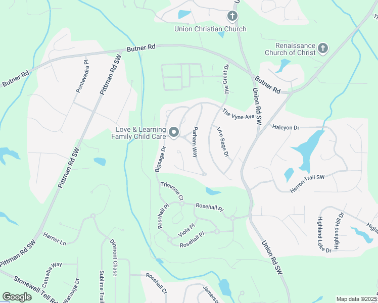 map of restaurants, bars, coffee shops, grocery stores, and more near 5658 Green Sage Drive in College Park