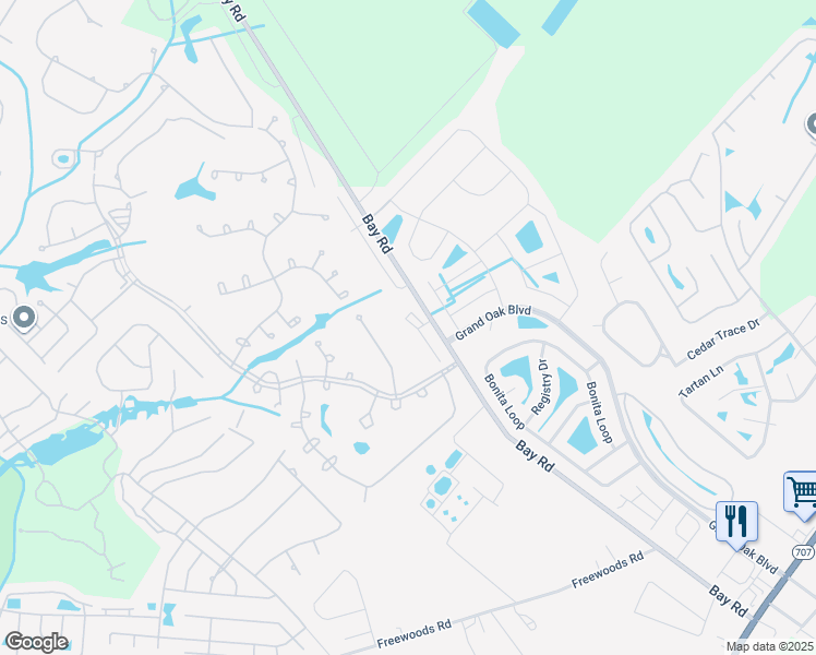 map of restaurants, bars, coffee shops, grocery stores, and more near 130 Lazy Willow Lane in Myrtle Beach
