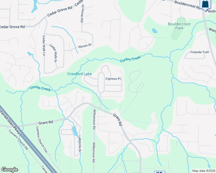 map of restaurants, bars, coffee shops, grocery stores, and more near 2089 Black Oak Lane in Ellenwood