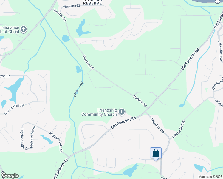 map of restaurants, bars, coffee shops, grocery stores, and more near 3955 Wolf Creek Circle Southwest in Atlanta