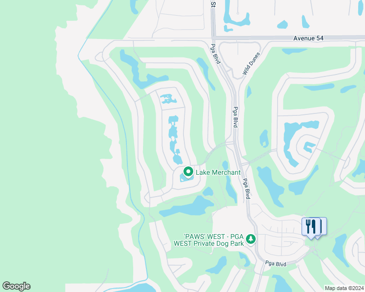 map of restaurants, bars, coffee shops, grocery stores, and more near 55285 Tanglewood in La Quinta