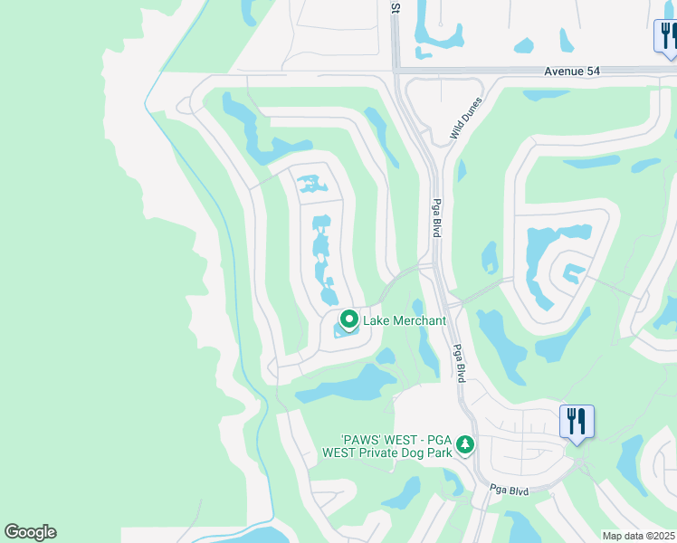 map of restaurants, bars, coffee shops, grocery stores, and more near 55255 Tanglewood in La Quinta