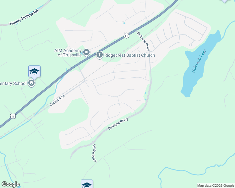 map of restaurants, bars, coffee shops, grocery stores, and more near 4934 Natalie Way in Trussville