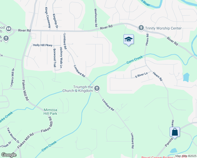 map of restaurants, bars, coffee shops, grocery stores, and more near 4574 Lombard Road in Ellenwood