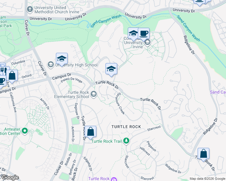 map of restaurants, bars, coffee shops, grocery stores, and more near 31 Cool Brook in Irvine