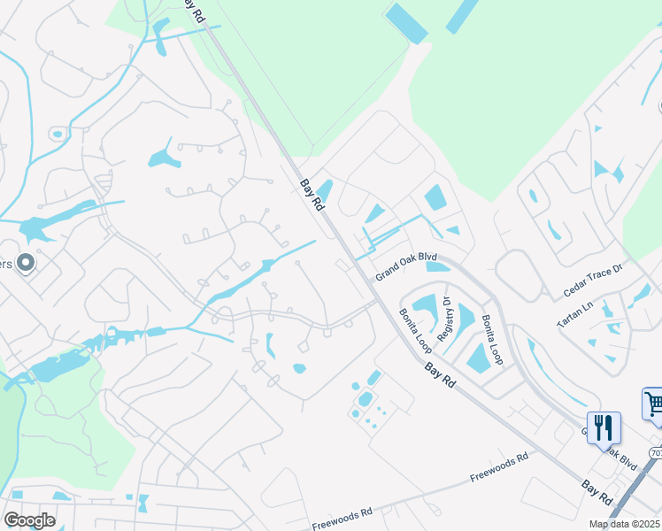 map of restaurants, bars, coffee shops, grocery stores, and more near 130 Lazy Willow Lane in Myrtle Beach