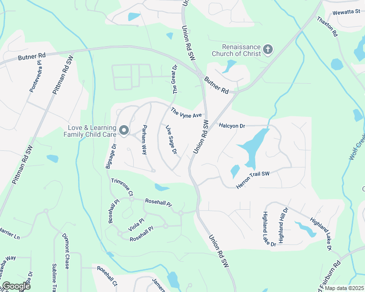 map of restaurants, bars, coffee shops, grocery stores, and more near 5663 The Eternal Drive in Atlanta