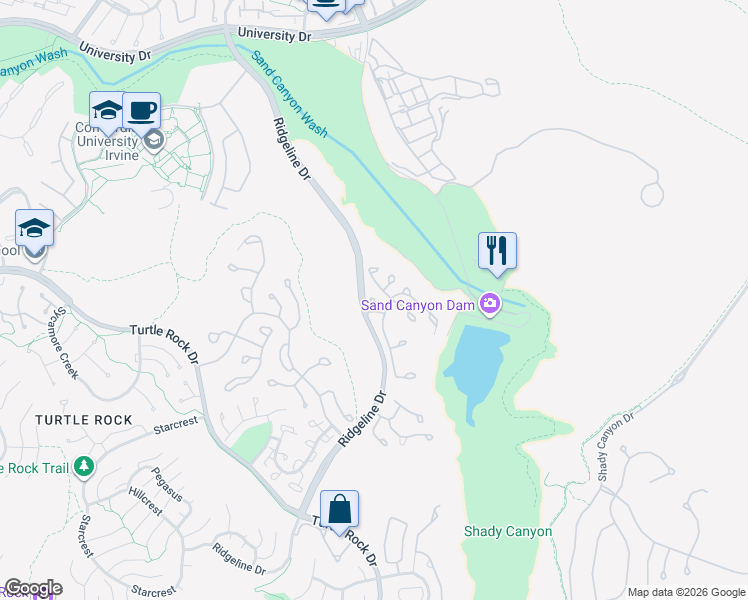 map of restaurants, bars, coffee shops, grocery stores, and more near 0 Monterey in Irvine