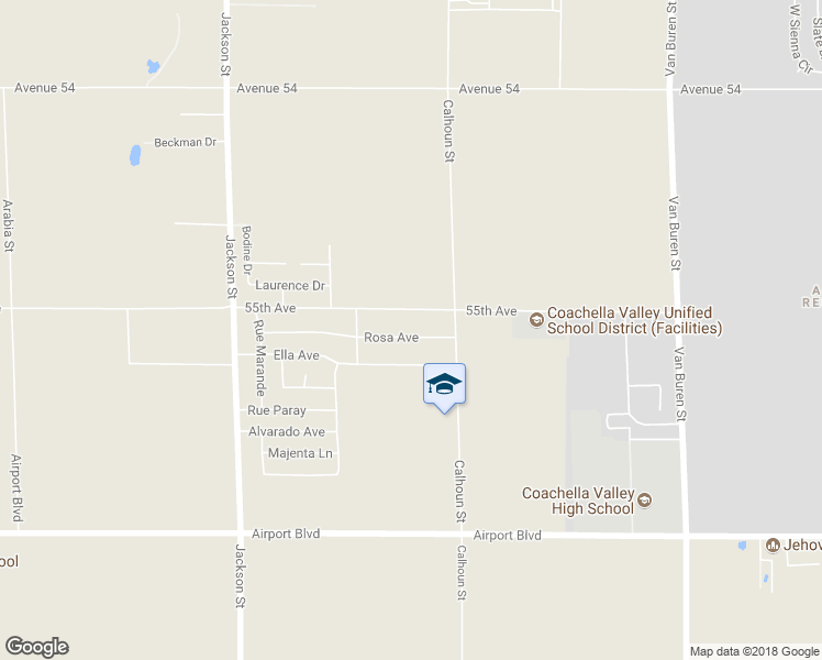 map of restaurants, bars, coffee shops, grocery stores, and more near 83380 Rosa Avenue in Thermal