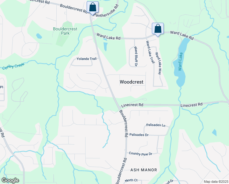 map of restaurants, bars, coffee shops, grocery stores, and more near 4046 Bouldercrest Road in Ellenwood