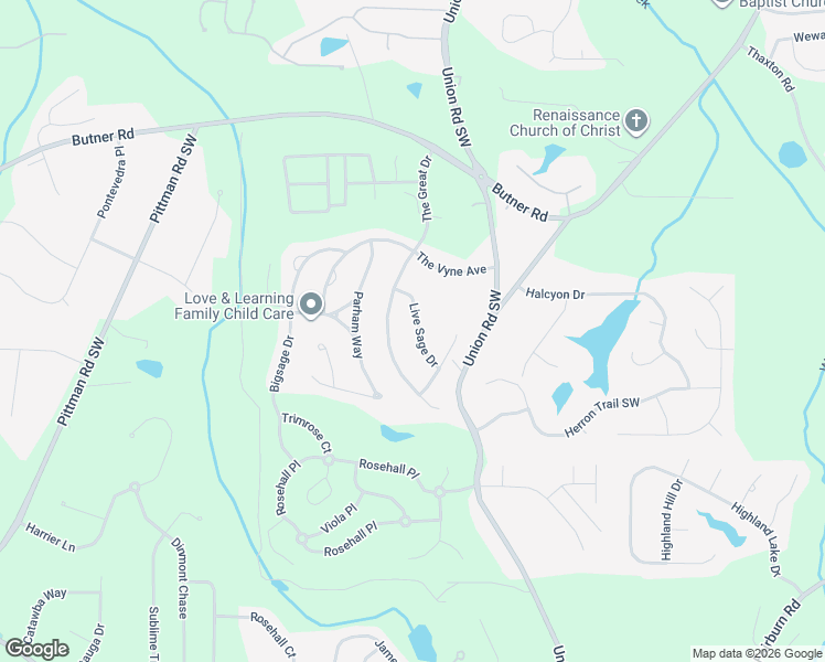 map of restaurants, bars, coffee shops, grocery stores, and more near 5635 Live Sage Drive in Atlanta