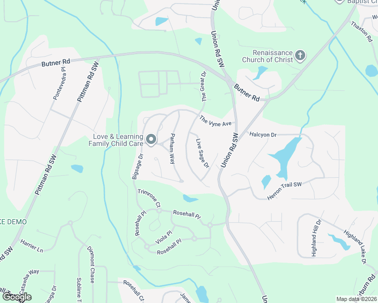 map of restaurants, bars, coffee shops, grocery stores, and more near 3776 The Great Drive in College Park