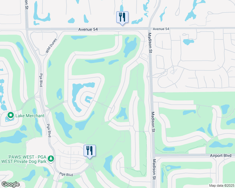 map of restaurants, bars, coffee shops, grocery stores, and more near 55161 Southern Hill in La Quinta