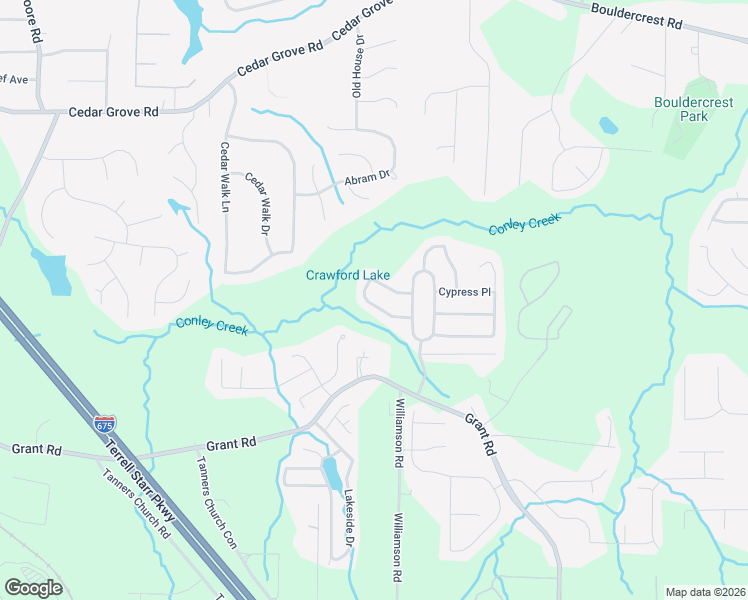 map of restaurants, bars, coffee shops, grocery stores, and more near 2010 Redwood Trace in Ellenwood