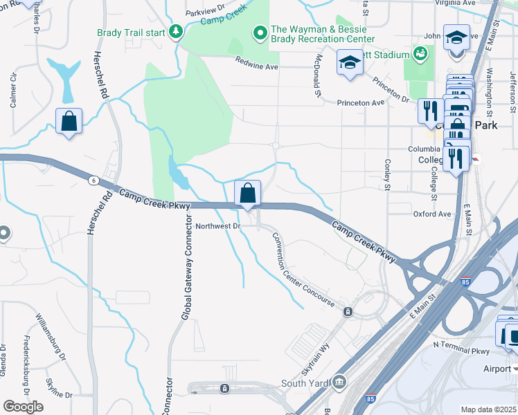 map of restaurants, bars, coffee shops, grocery stores, and more near in Atlanta