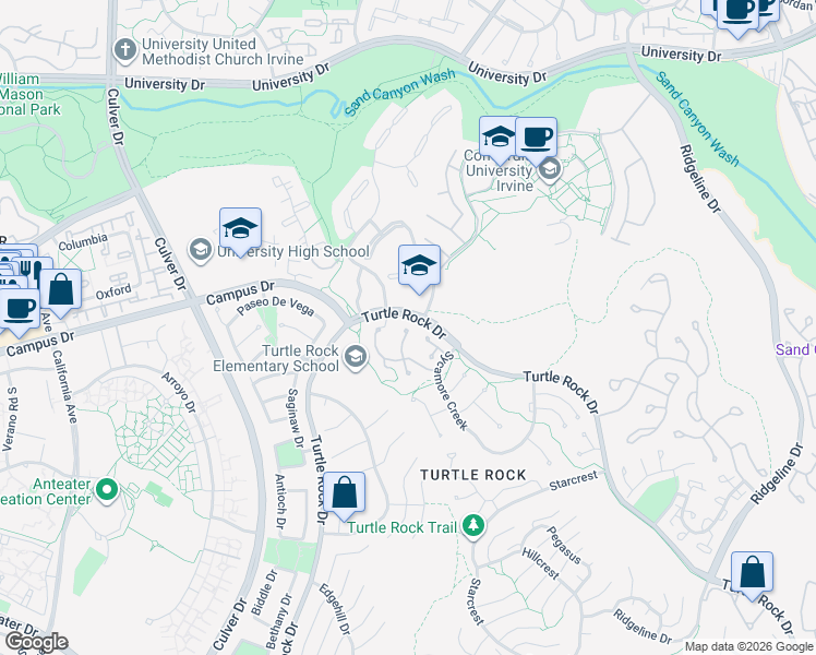 map of restaurants, bars, coffee shops, grocery stores, and more near 17 Cool Brook in Irvine