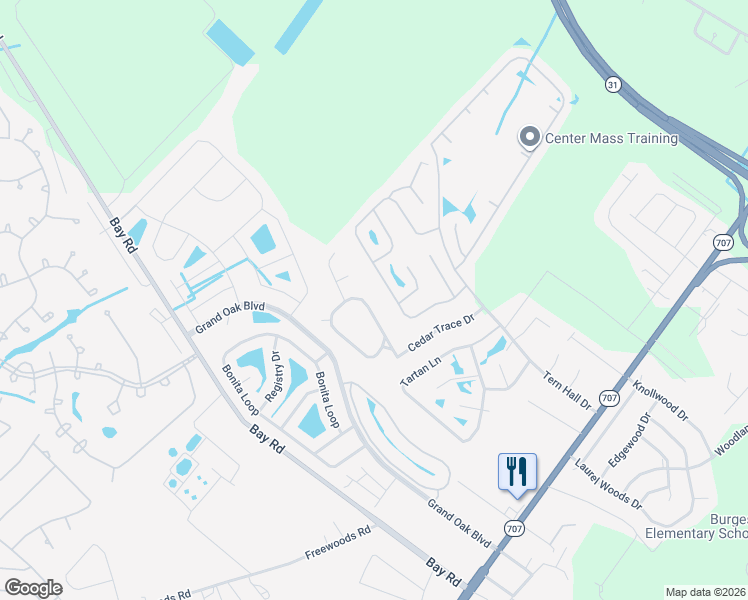 map of restaurants, bars, coffee shops, grocery stores, and more near 122 Deer Trace Circle in Myrtle Beach