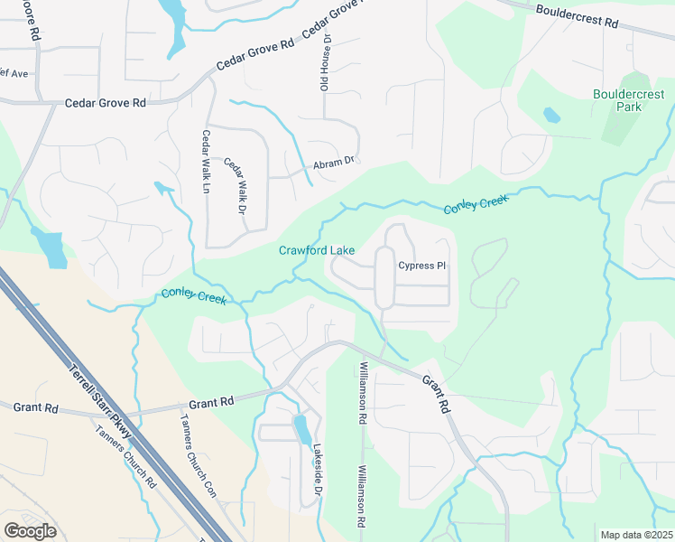 map of restaurants, bars, coffee shops, grocery stores, and more near 1991 Redwood Trace in Ellenwood