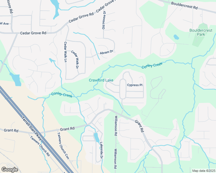 map of restaurants, bars, coffee shops, grocery stores, and more near 2000 Redwood Trace in Ellenwood