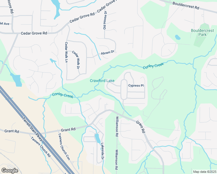 map of restaurants, bars, coffee shops, grocery stores, and more near 2000 Redwood Trace in Ellenwood