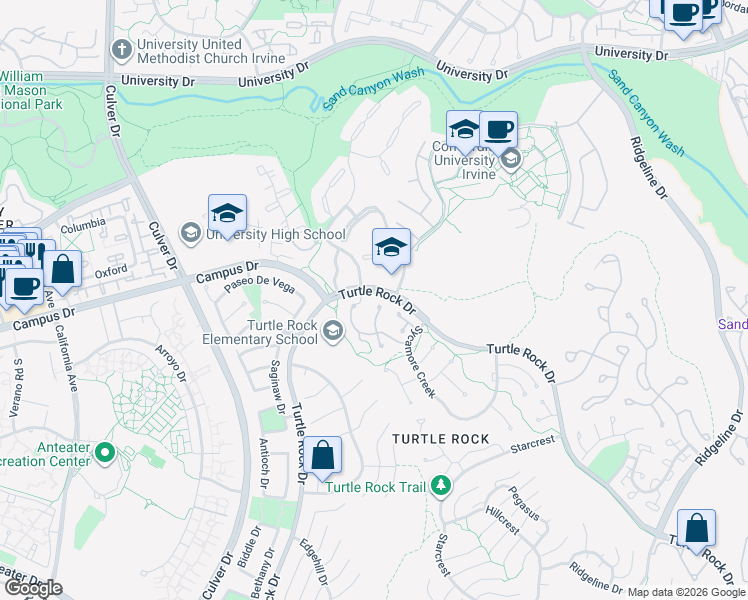 map of restaurants, bars, coffee shops, grocery stores, and more near 18 Cool Brook in Irvine