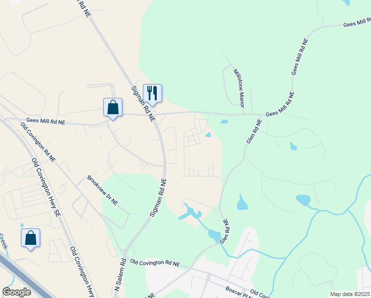 map of restaurants, bars, coffee shops, grocery stores, and more near 2674 Almand Lane in Rockdale County